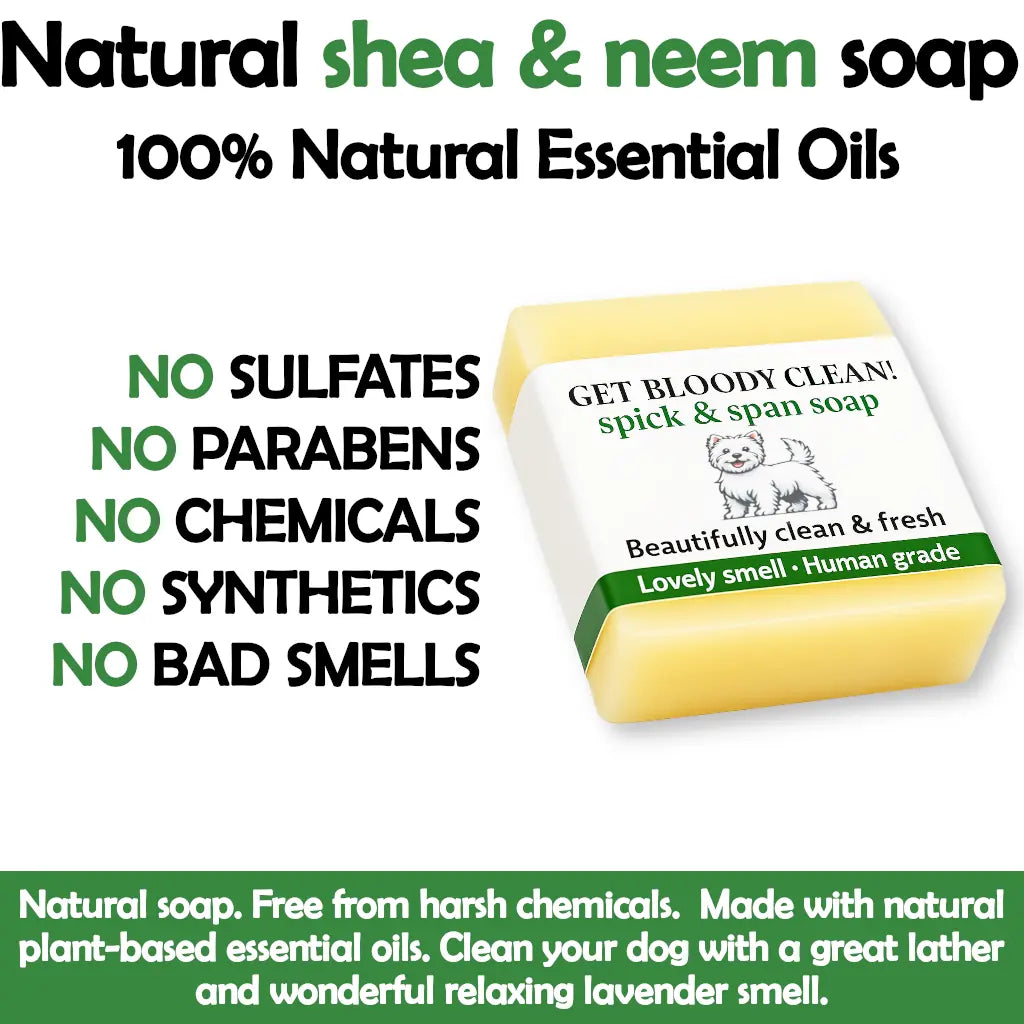 Soothing Soap Bar. Scratching, Fleas & Mites. Neem Oil & Tea Tree - Natural Treatment & Insect Repellent 80g
