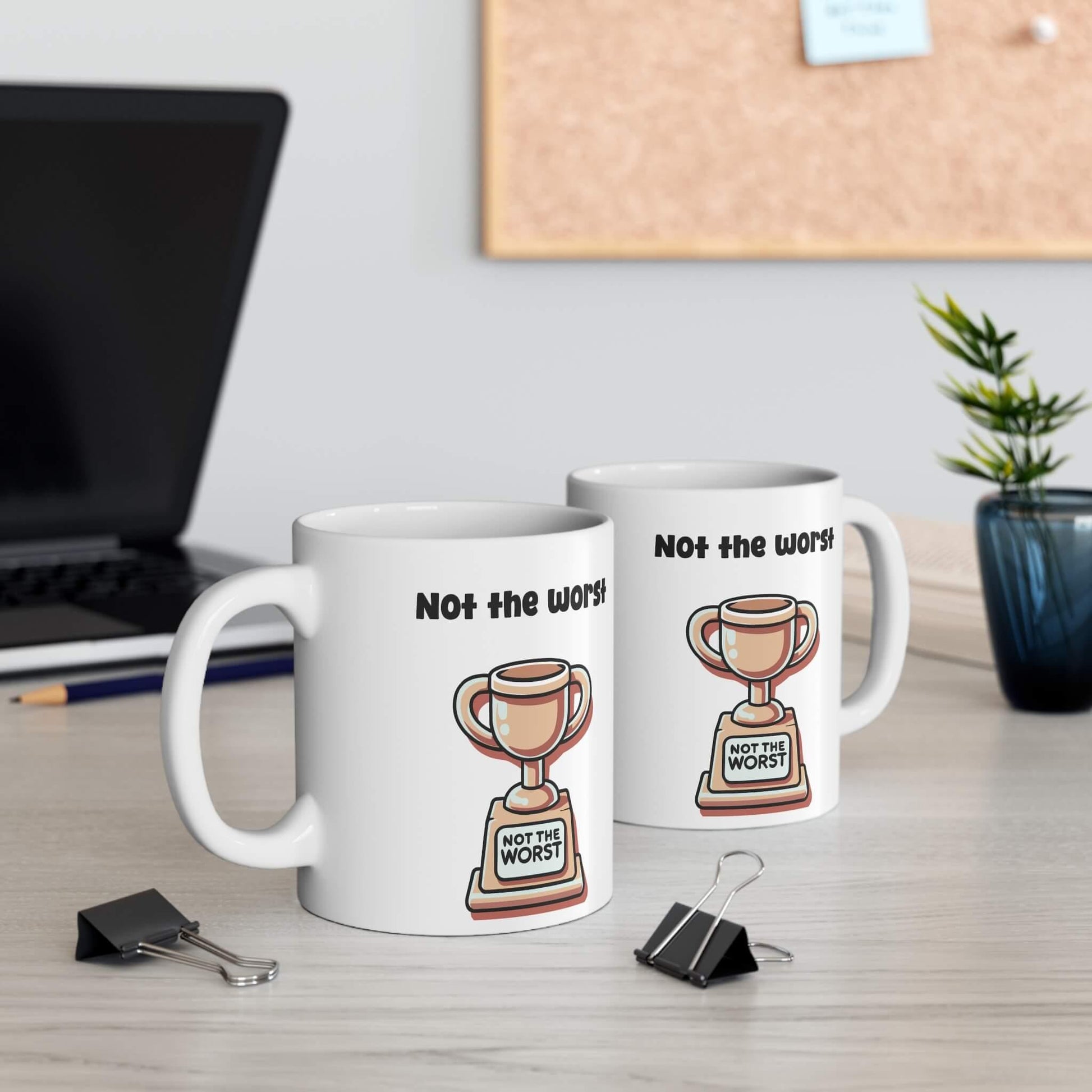 “Not the Worst” Trophy Mug – Personalised - mezetto KEOLIX KEOLIX