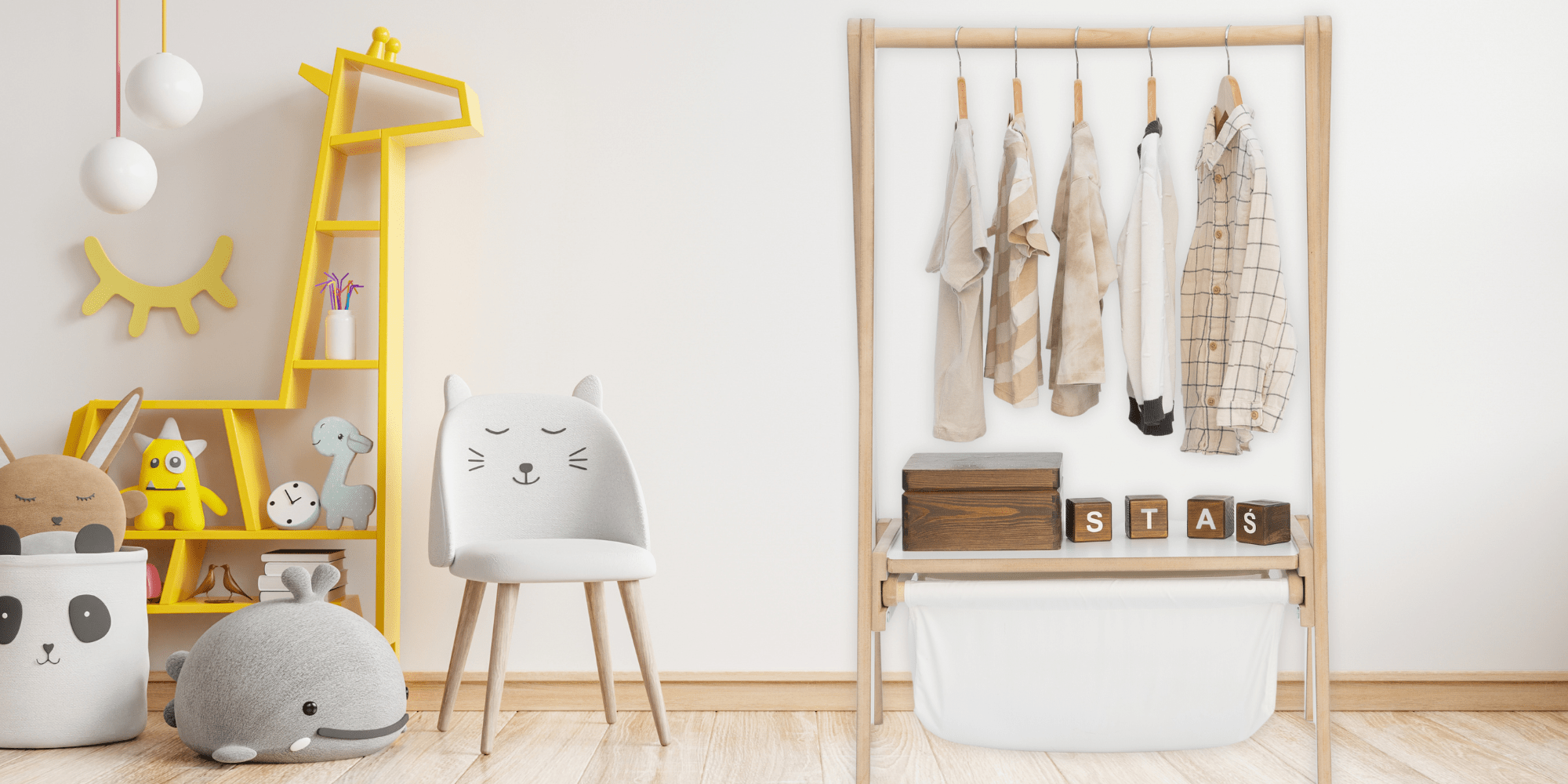 MAMOI® clothes rail for children's room | children's clothes rail children's clothes rack baby | coat rack | children's wardrobe | children's wardrobe-4