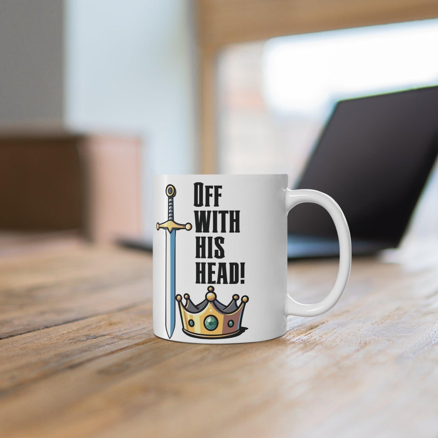Off with His Head” Sword & Crown Mug | Bold 11 oz Gift - mezetto KEOLIX KEOLIX