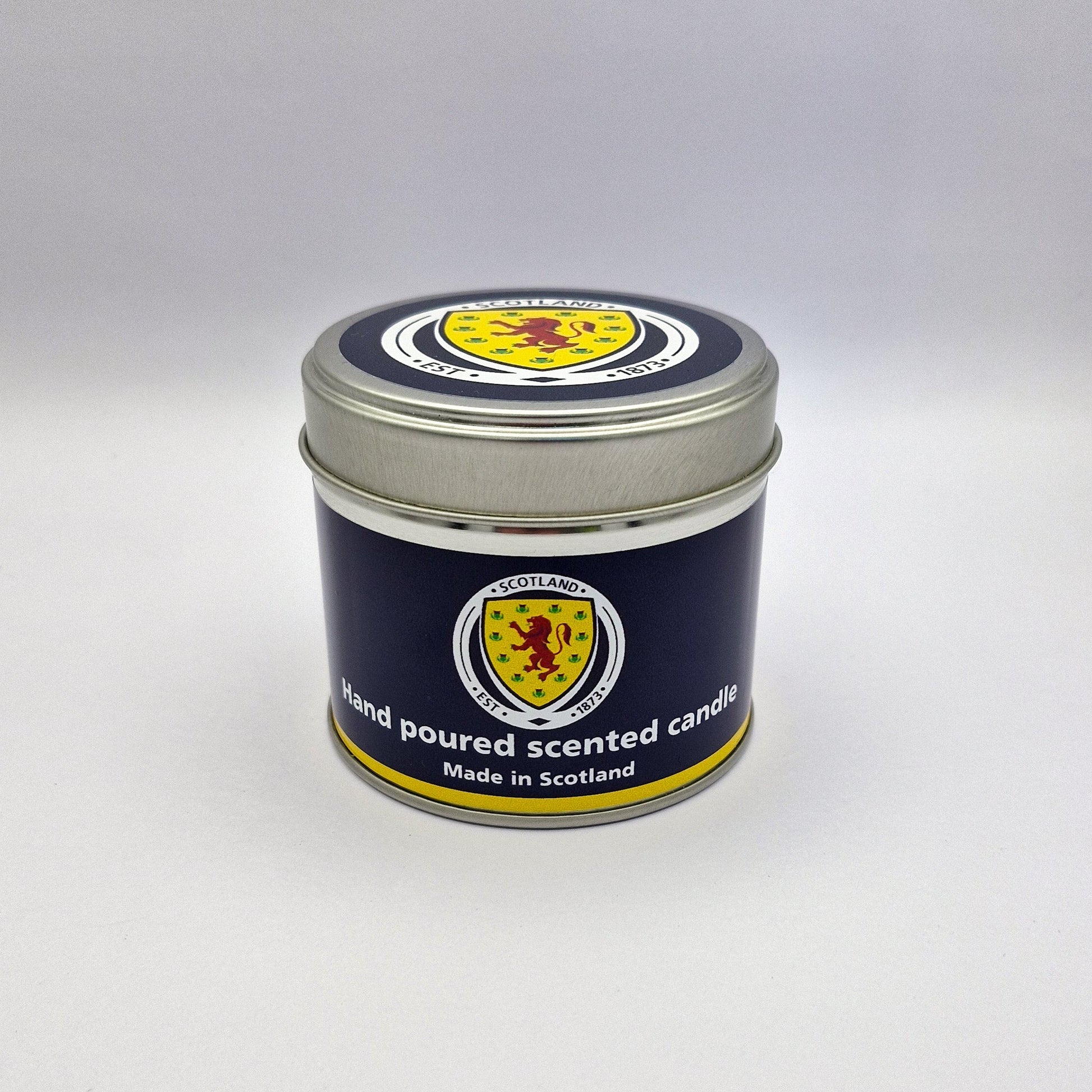 Official Scotland National Football Team Travel Tin Candle - mezetto Shopify Collective The Stirling Candle Company