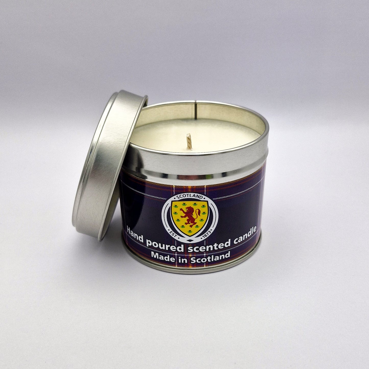 Official Scotland National Football Team Travel Tin Candle - mezetto Shopify Collective The Stirling Candle Company