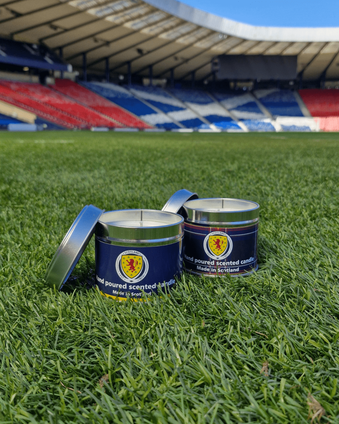 Official Scotland National Football Team Travel Tin Candle - mezetto Shopify Collective The Stirling Candle Company