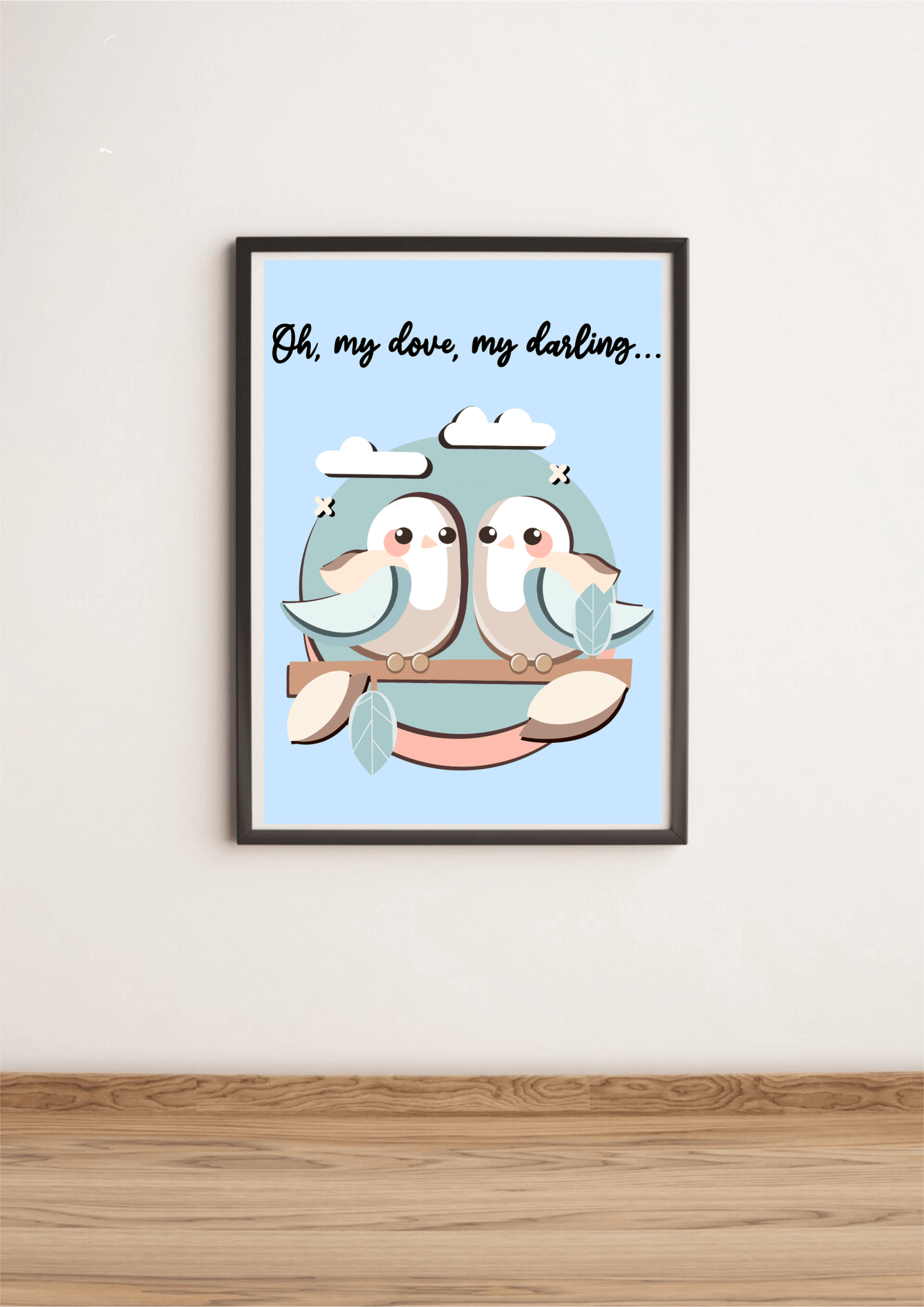 Oh My Dove, My Darling – Romantic Bird Love Art Print - mezetto KEOLIX KEOLIX