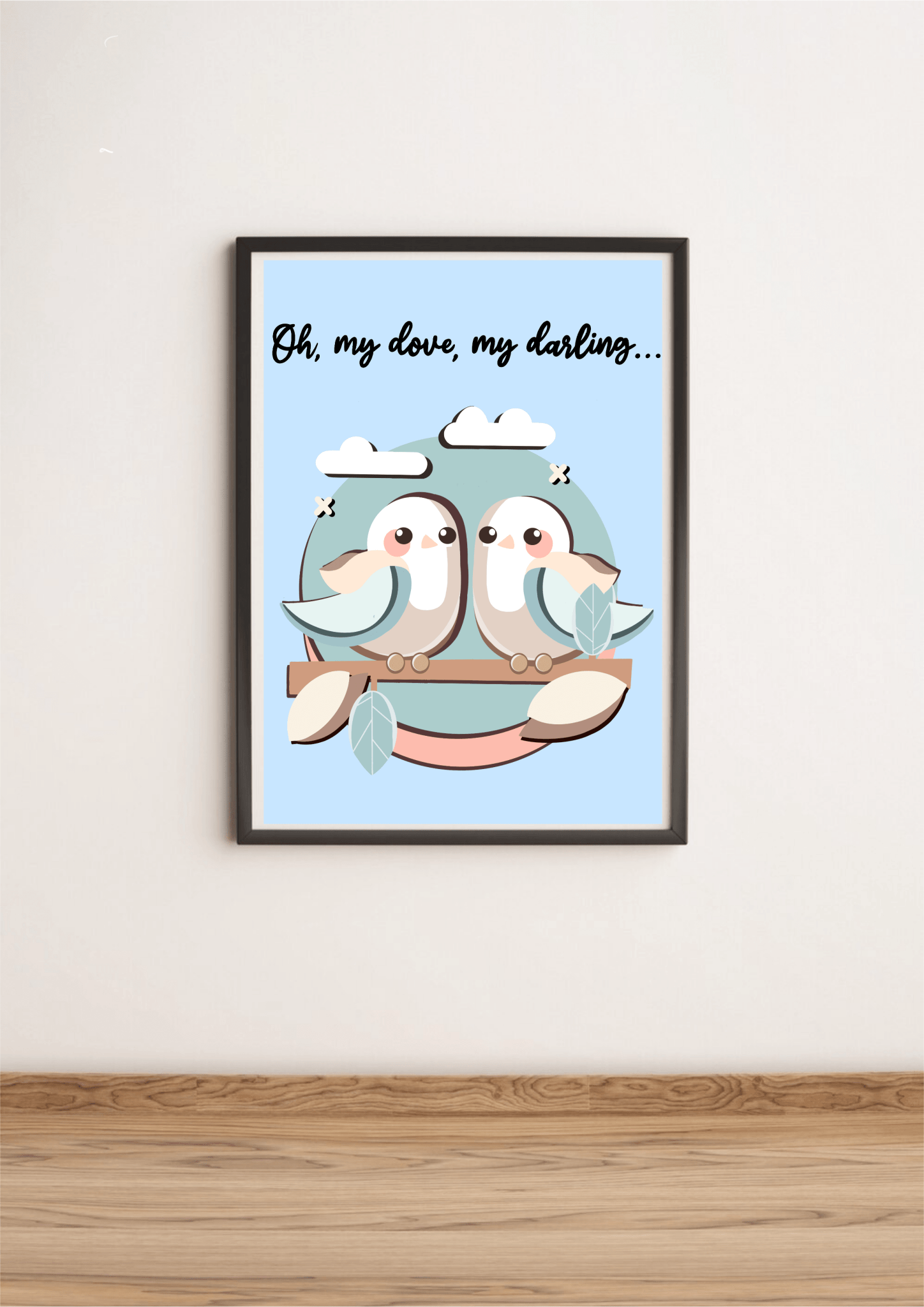 Oh My Dove, My Darling – Romantic Bird Love Art Print - mezetto KEOLIX KEOLIX