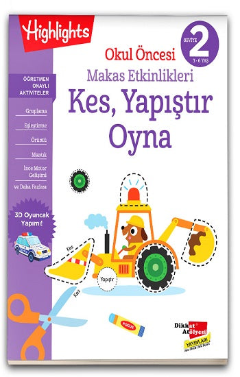 Okul Öncesi Makas Etkinlikleri Kes, Yapıştır, Oyna 2. Seviye