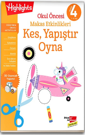 Okul Öncesi Makas Etkinlikleri Kes, Yapıştır, Oyna 4. Seviye