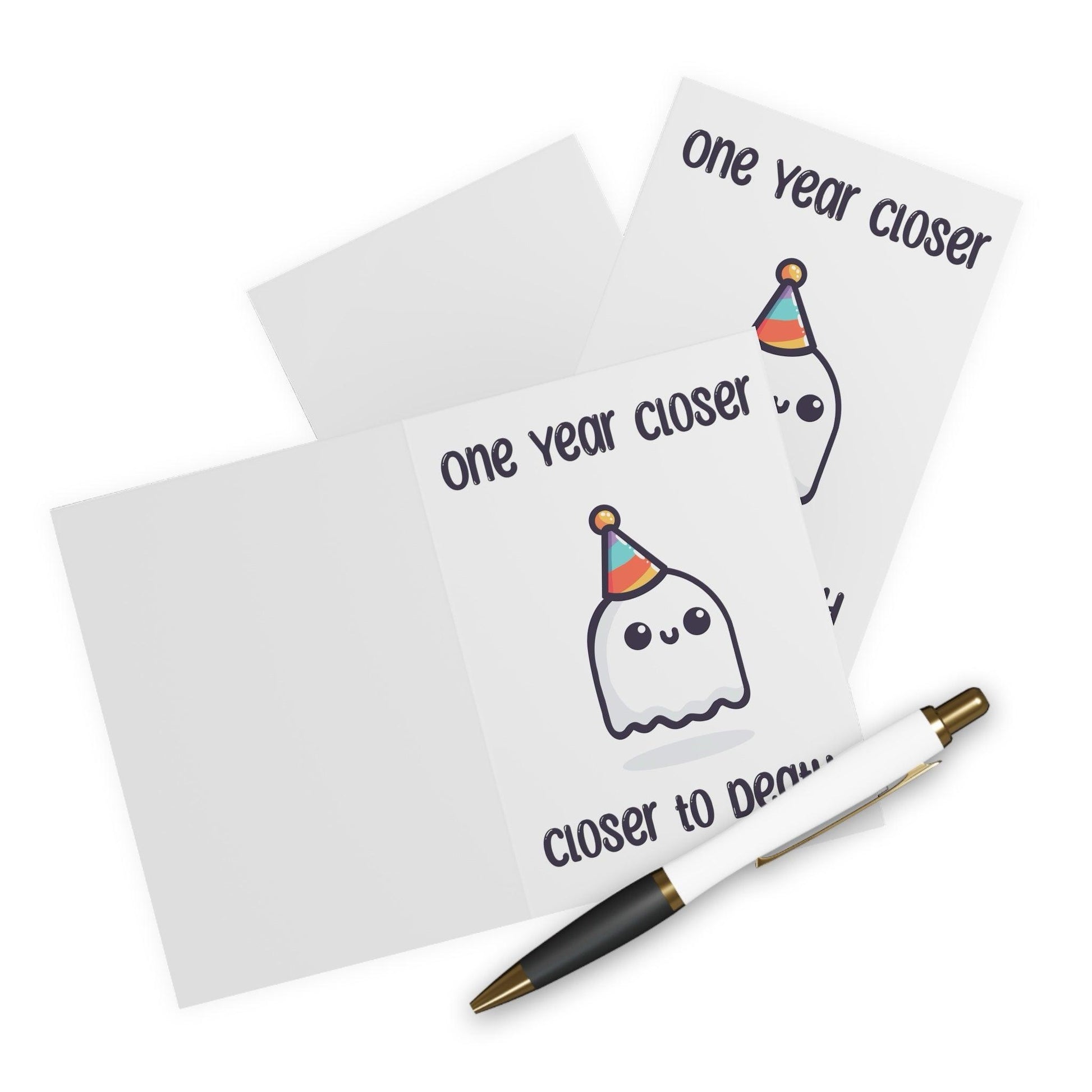 One Year Closer to Death – Funny Ghost Birthday Card - mezetto KEOLIX KEOLIX