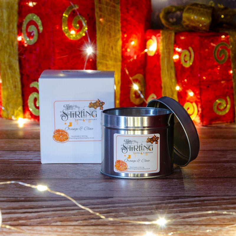 Orange & Clove - Travel Tin Candle - Cotton Wick - mezetto Shopify Collective The Stirling Candle Company