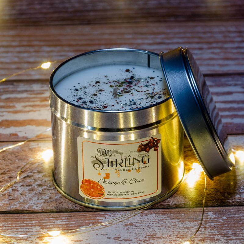 Orange & Clove - Travel Tin Candle - Cotton Wick - mezetto Shopify Collective The Stirling Candle Company