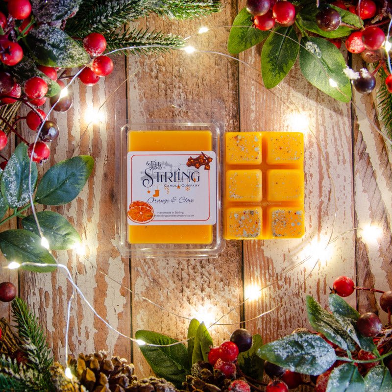 Orange & Clove - Wax Melt Clamshell - mezetto Shopify Collective The Stirling Candle Company