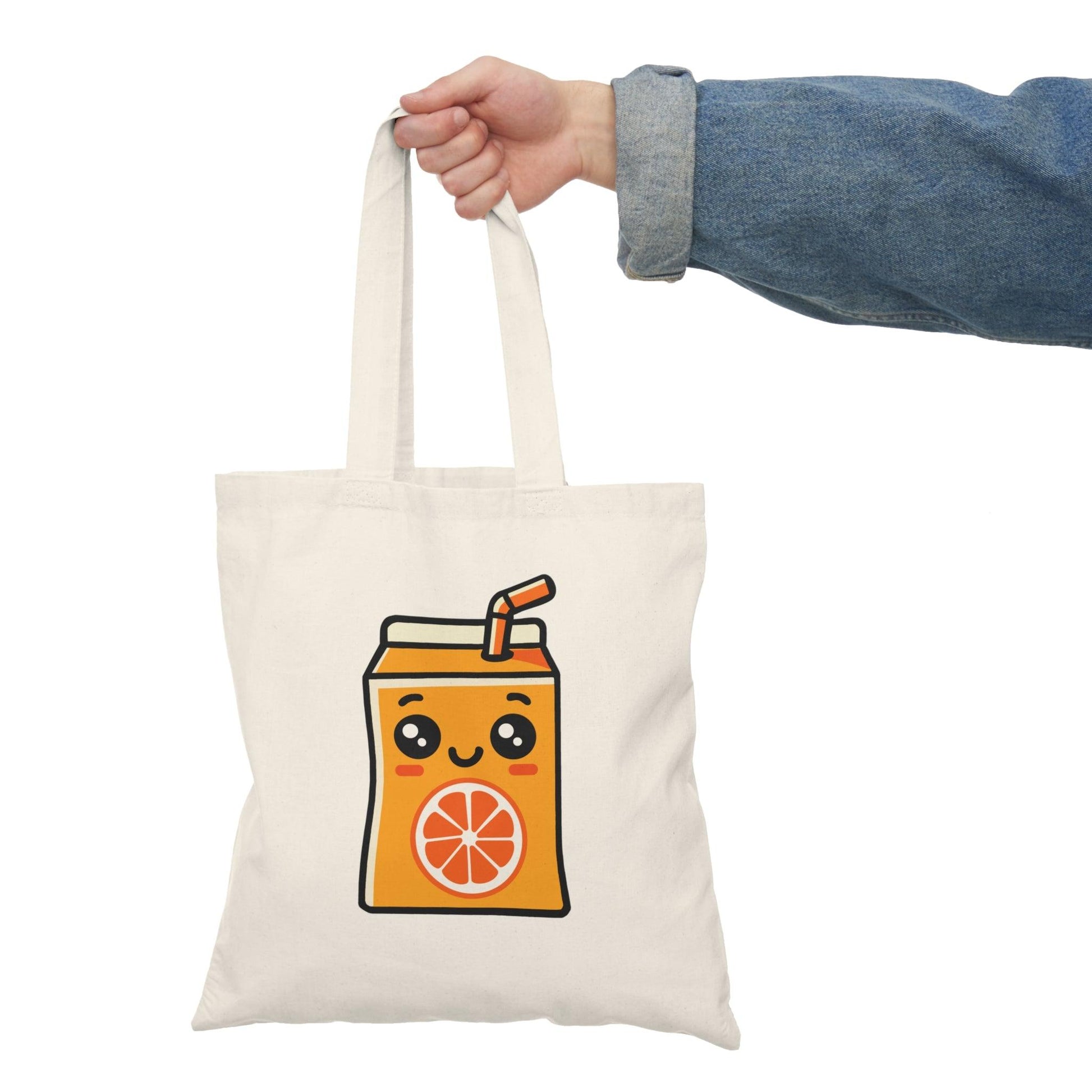 Orange Juice Box Tote – Cute Eco Cotton Cartoon Shopper - mezetto KEOLIX KEOLIX