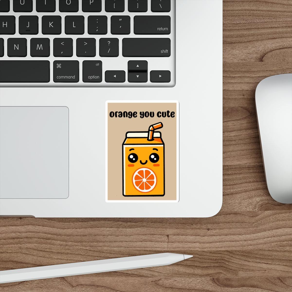 Orange You Cute Sticker – Funny Cartoon Juice Box Design - mezetto KEOLIX KEOLIX