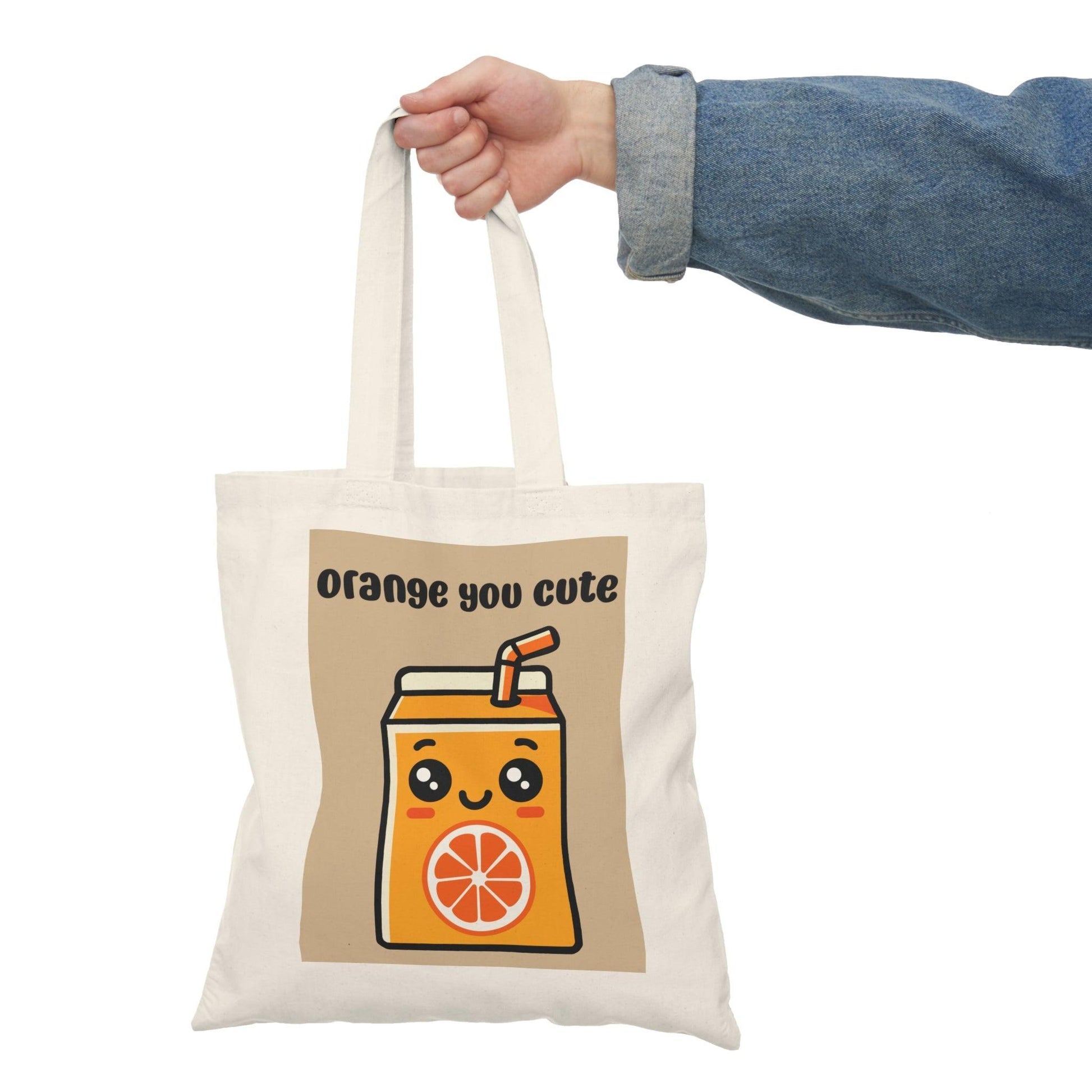 Orange You Cute Tote – Fun Recycled Cotton Shopper Bag - mezetto KEOLIX KEOLIX