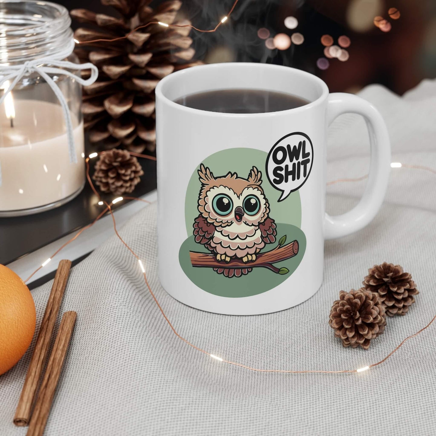 “Owl Shit” – Hoot - Larious Ceramic Mug (11 oz) - mezetto KEOLIX KEOLIX