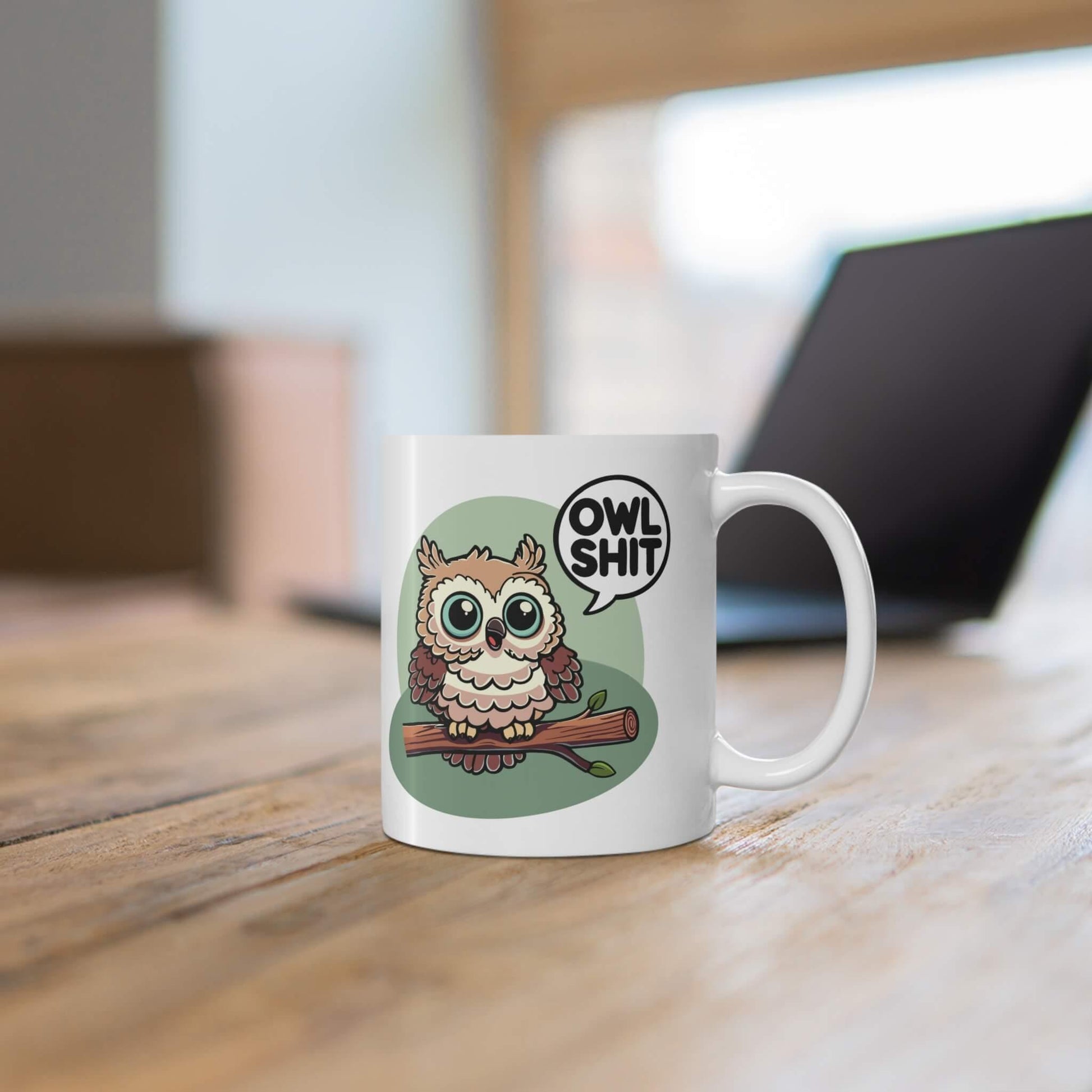 “Owl Shit” – Hoot - Larious Ceramic Mug (11 oz) - mezetto KEOLIX KEOLIX