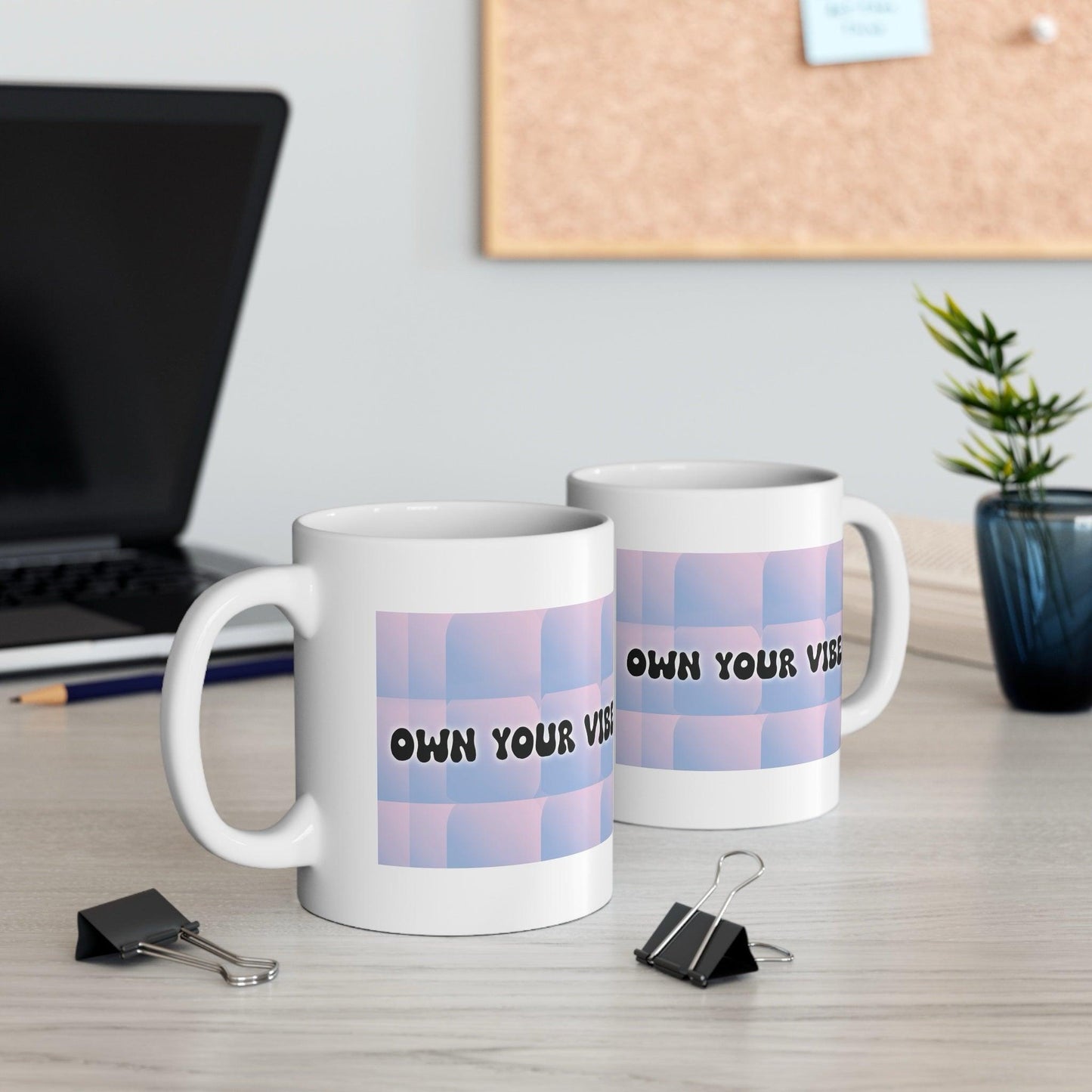 Own Your Vibe Mug – Pink, Blue, Green Ceramic - mezetto KEOLIX KEOLIX