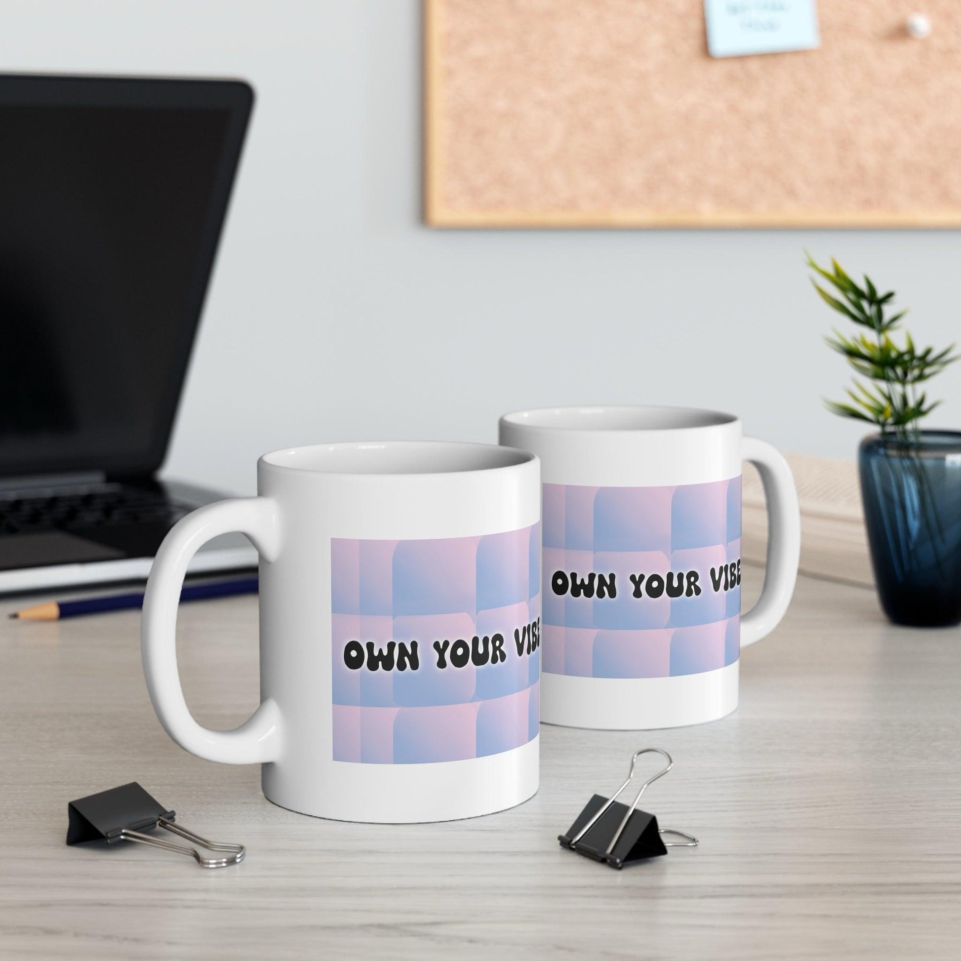 Own Your Vibe Mug – Pink, Blue, Green Ceramic - mezetto KEOLIX KEOLIX