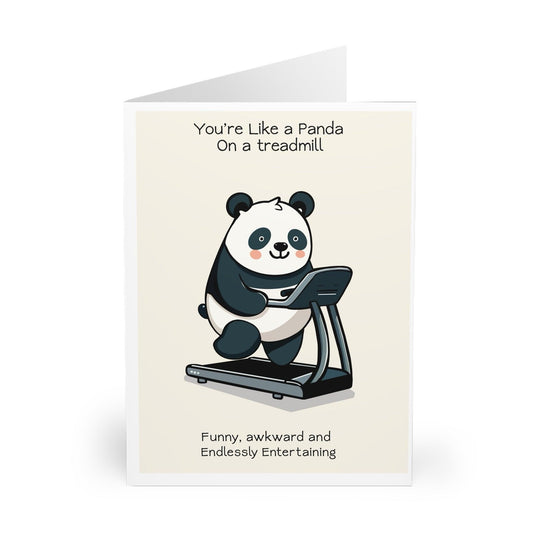 Panda on a Treadmill Card – Funny Fitness Greeting - mezetto KEOLIX KEOLIX