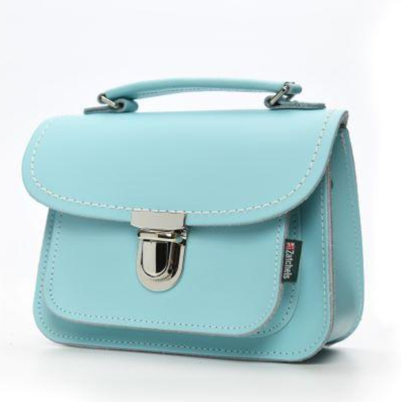 Luna Handmade Leather Bag - Baby Blue-1