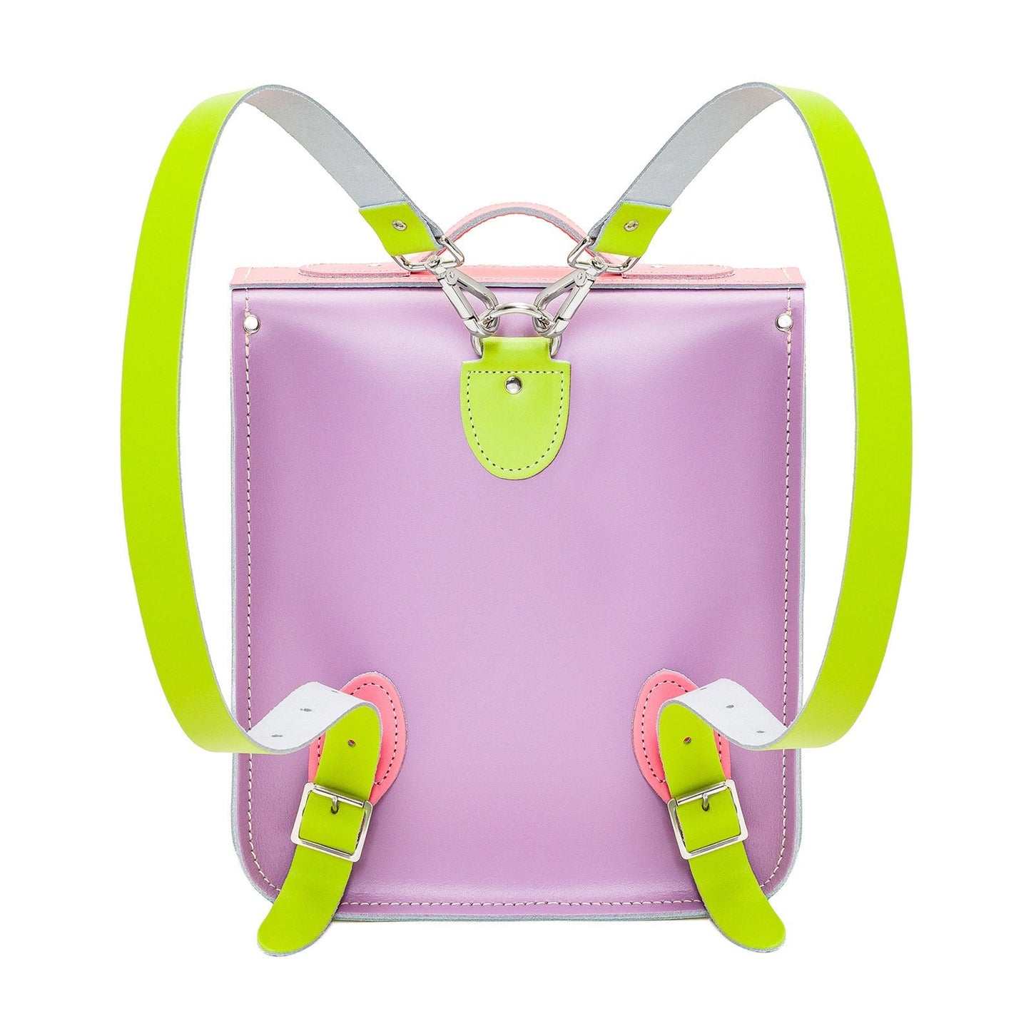 Handmade Leather City Backpack - Pastel Kaleidoscope-3