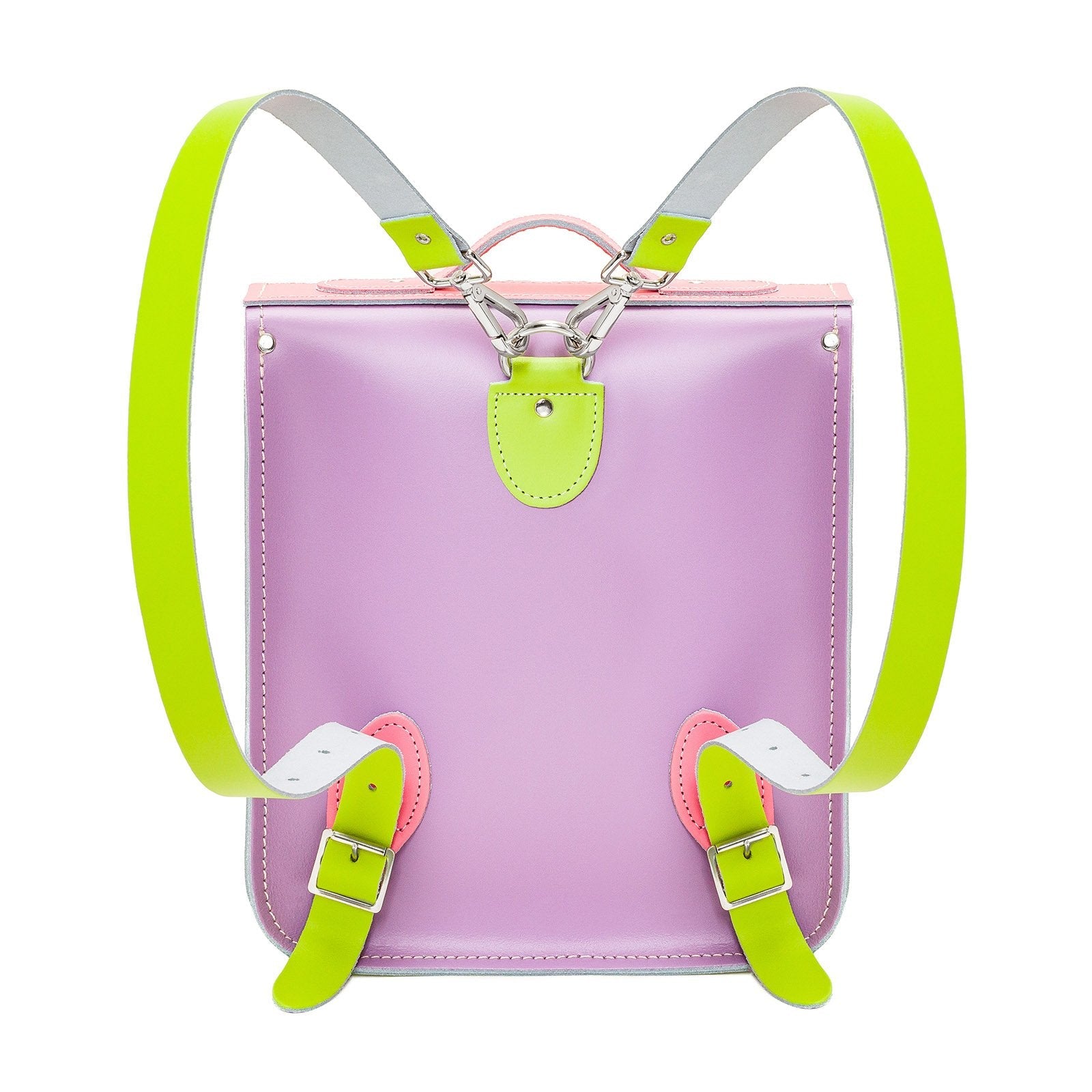 Handmade Leather City Backpack - Pastel Kaleidoscope-3