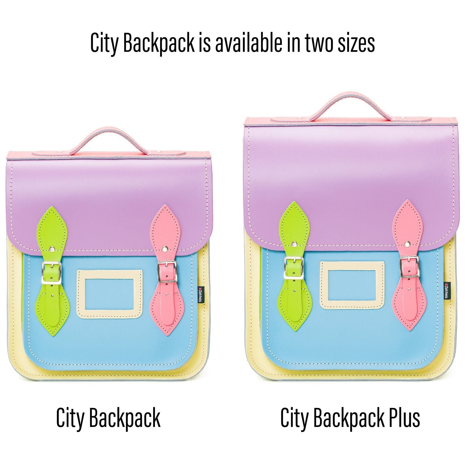 Handmade Leather City Backpack - Pastel Kaleidoscope-5