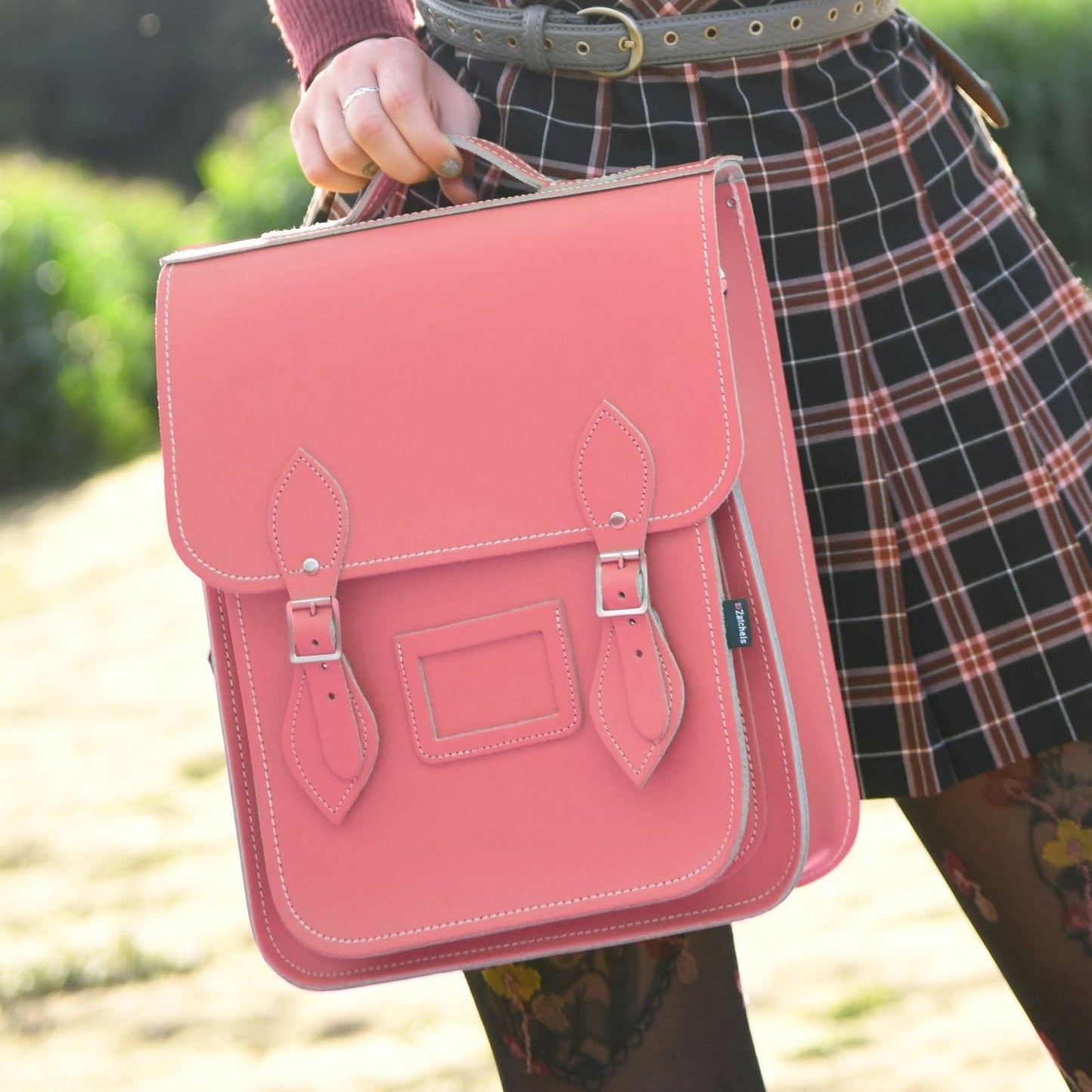 Handmade Leather City Backpack - Rose Quartz-4