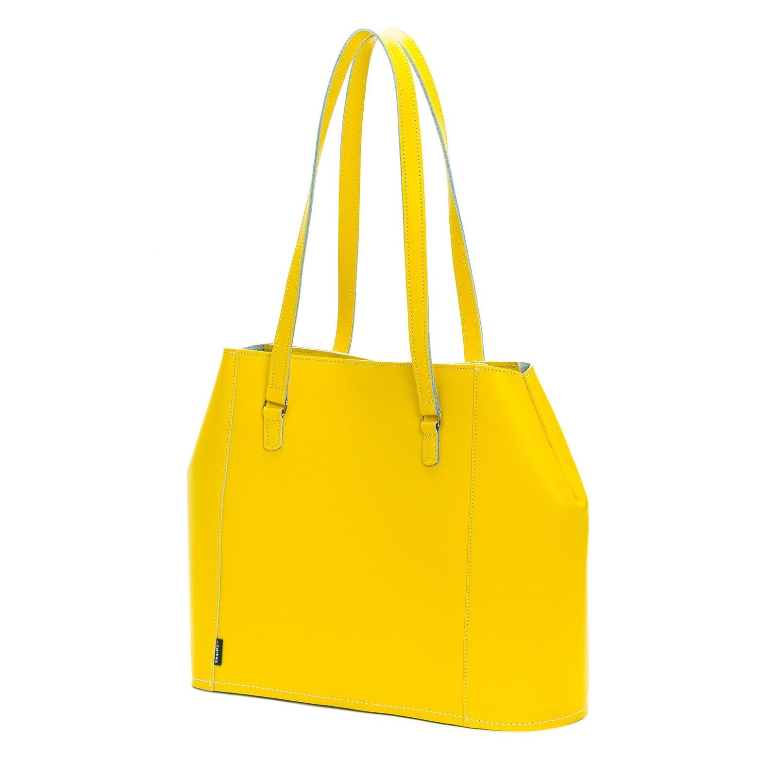 Leather Tote Bag - Pastel Daffodil Yellow-1