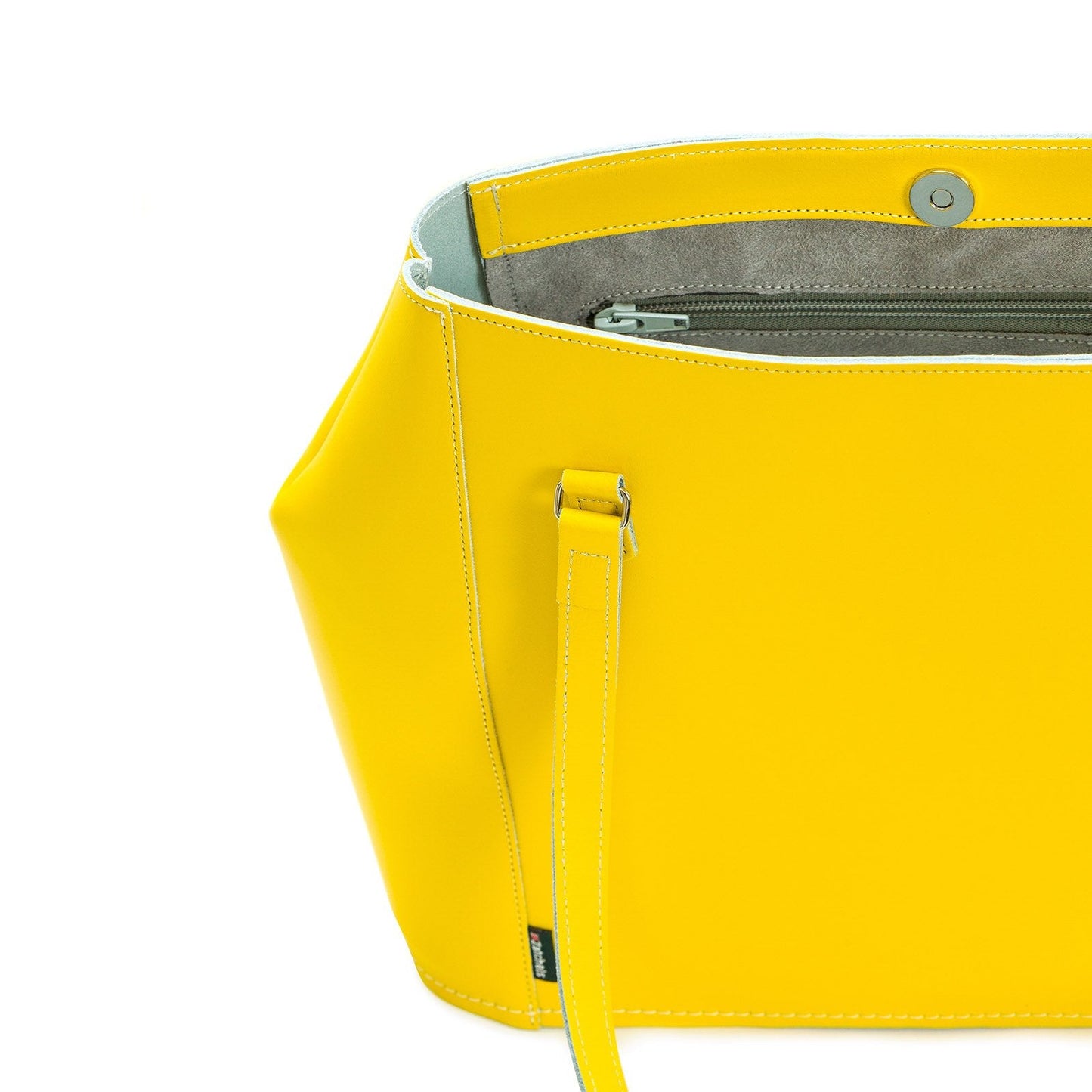 Leather Tote Bag - Pastel Daffodil Yellow-2