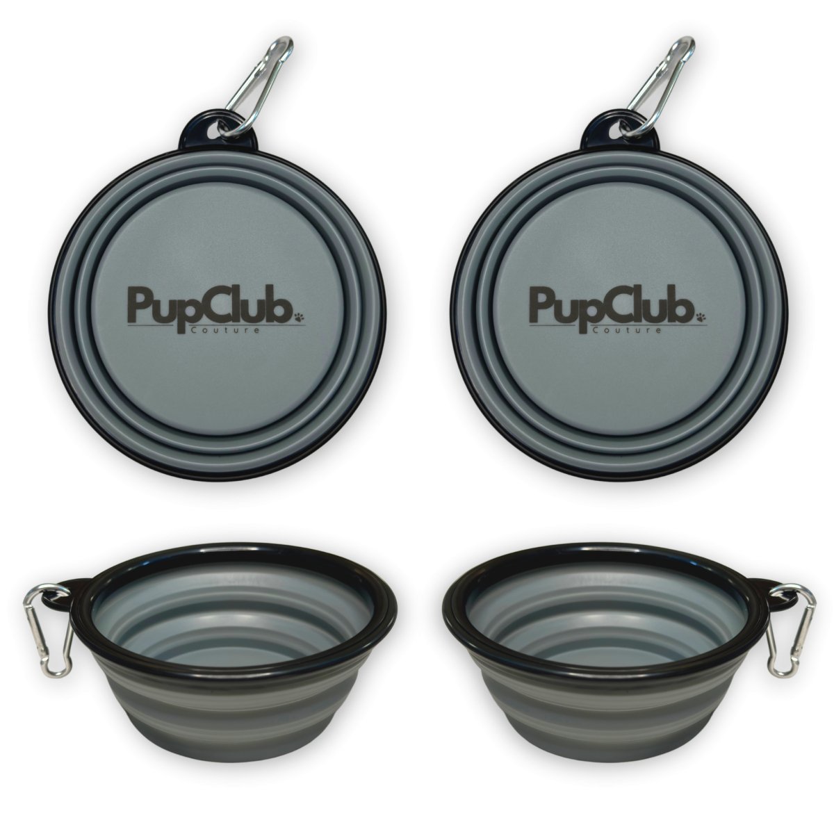 PCC - Collapsible Dog Bowl - Grey - mezetto PupClub Couture PupClub Couture