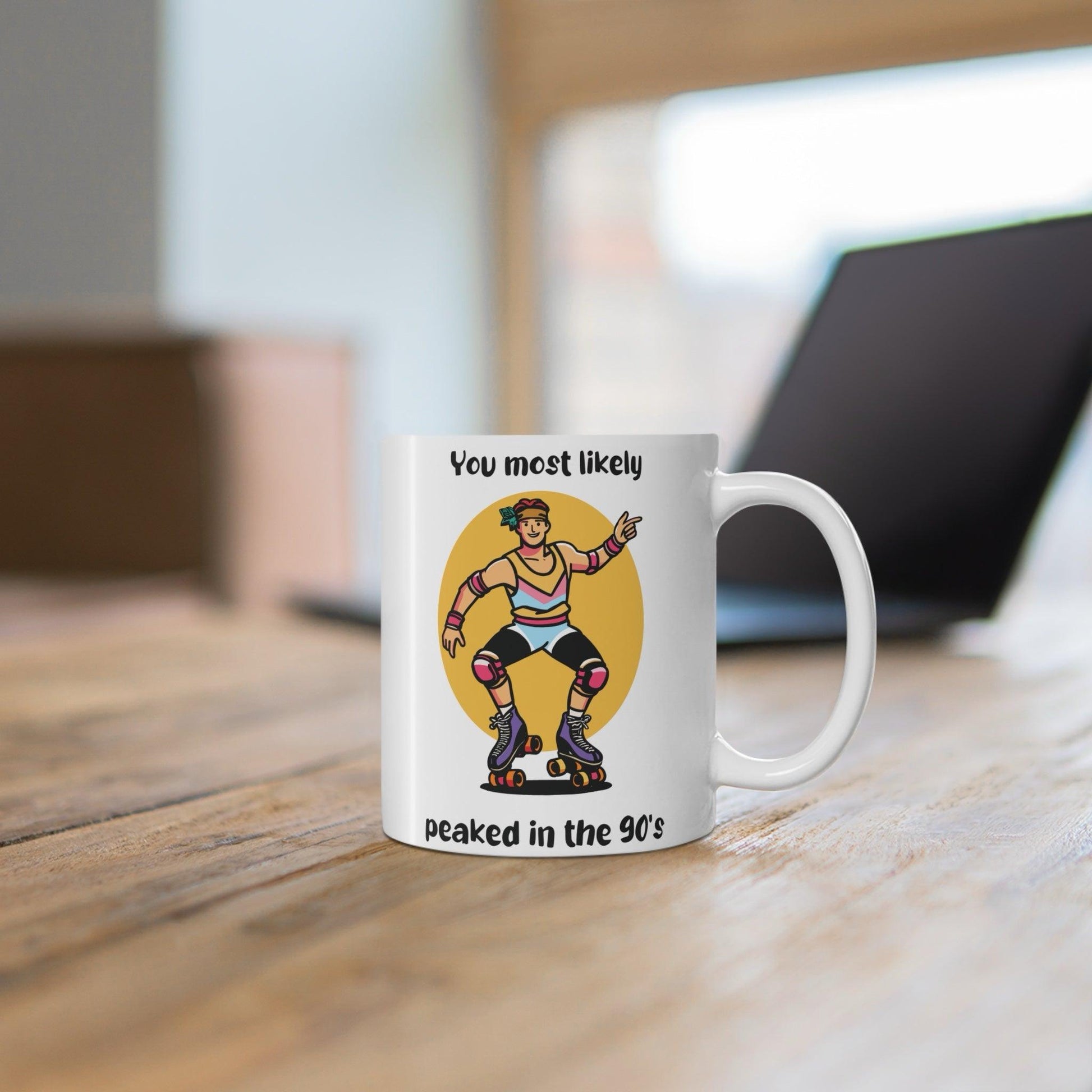 Peaked in the 90s Mug – Retro Roller Disco Vibes - mezetto KEOLIX KEOLIX