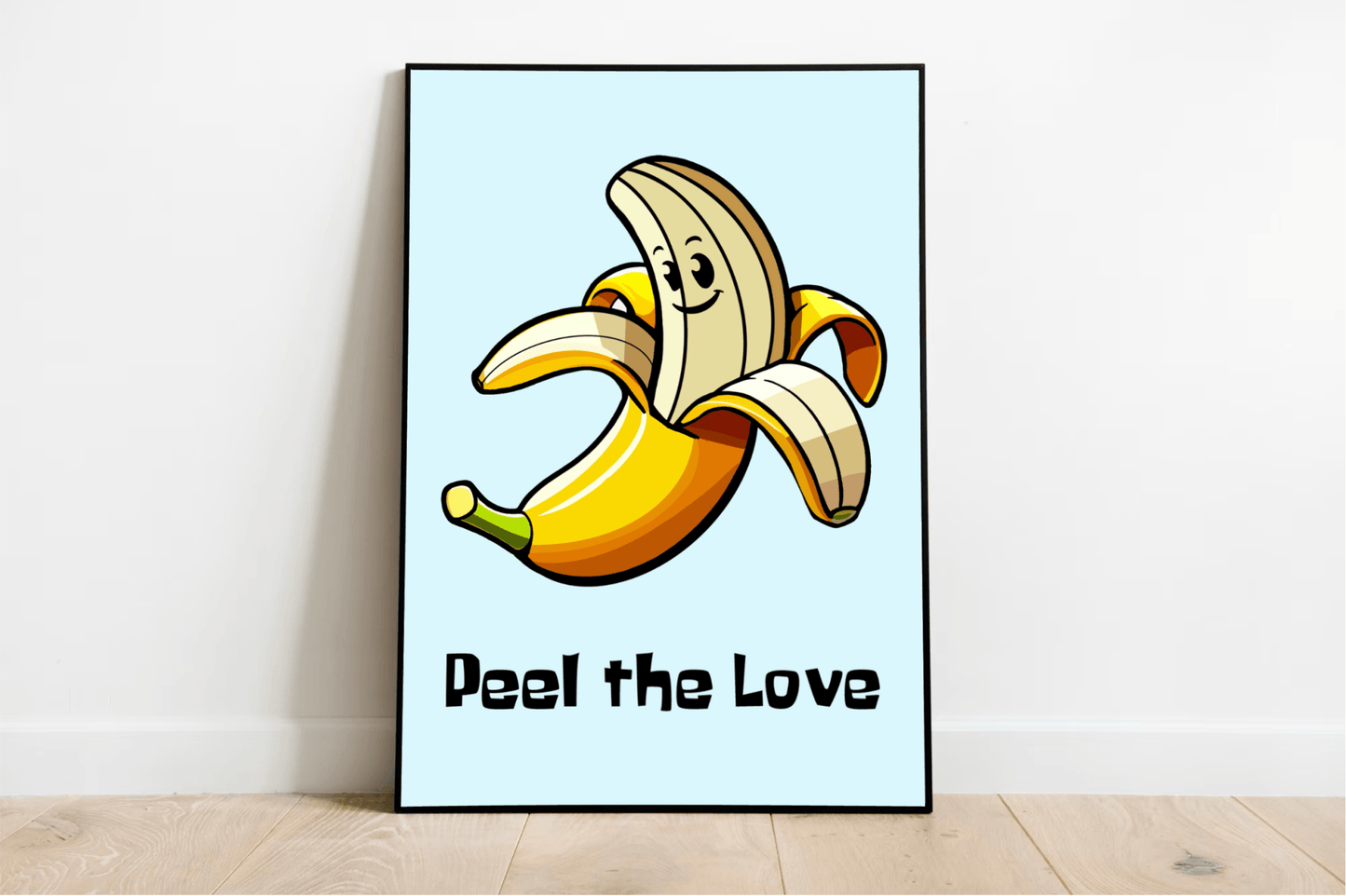 Peel the Love Art Print | Funny Cartoon Banana Poster - mezetto KEOLIX KEOLIX