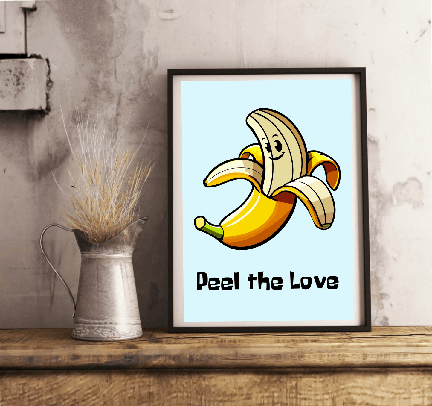 Peel the Love Art Print | Funny Cartoon Banana Poster - mezetto KEOLIX KEOLIX