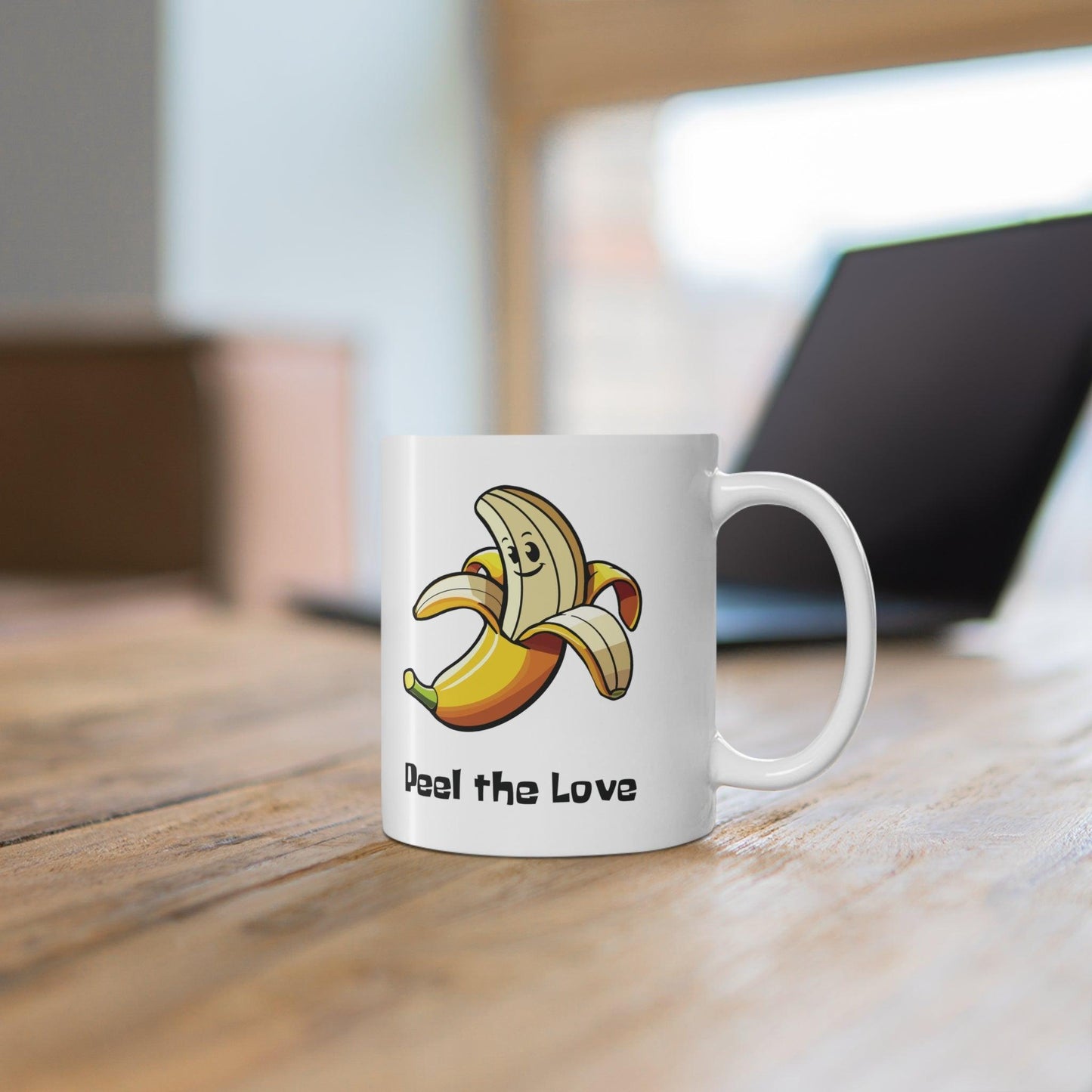 Peel the Love Banana Mug | Cheery 11 oz Pun Gift - mezetto KEOLIX KEOLIX