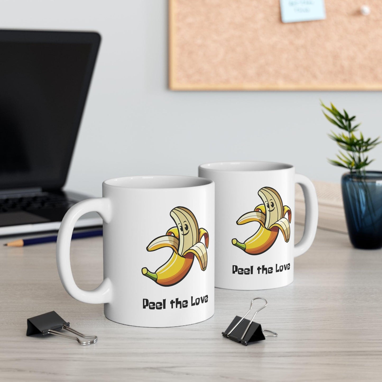Peel the Love Banana Mug | Cheery 11 oz Pun Gift - mezetto KEOLIX KEOLIX