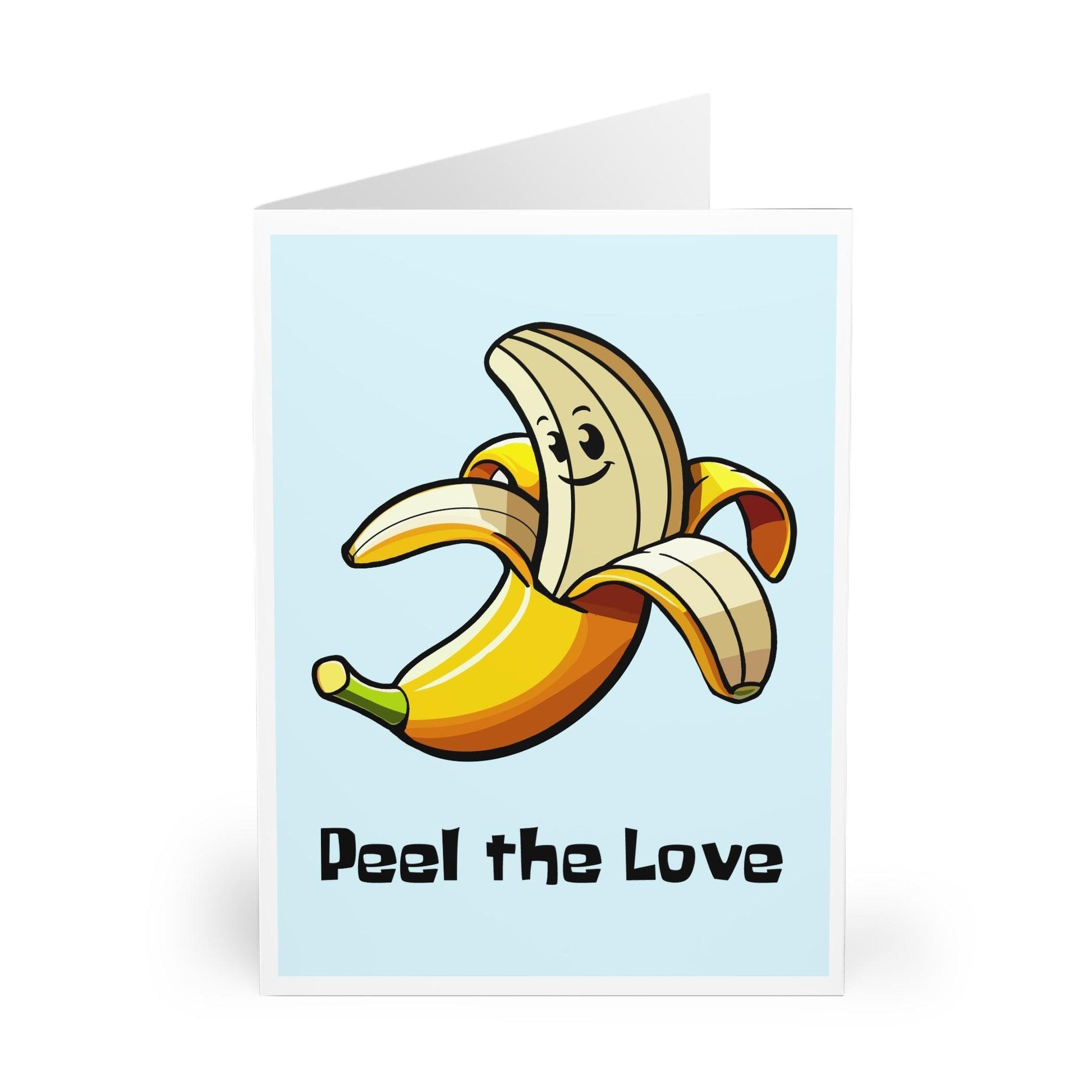 Peel the Love – Cute Banana Pun Greeting Card for Anyone - mezetto KEOLIX KEOLIX