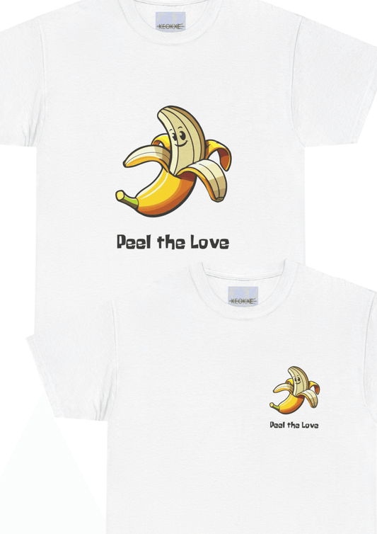 Peel the Love T-Shirt – Cute Banana Pun Graphic Tee - mezetto KEOLIX KEOLIX
