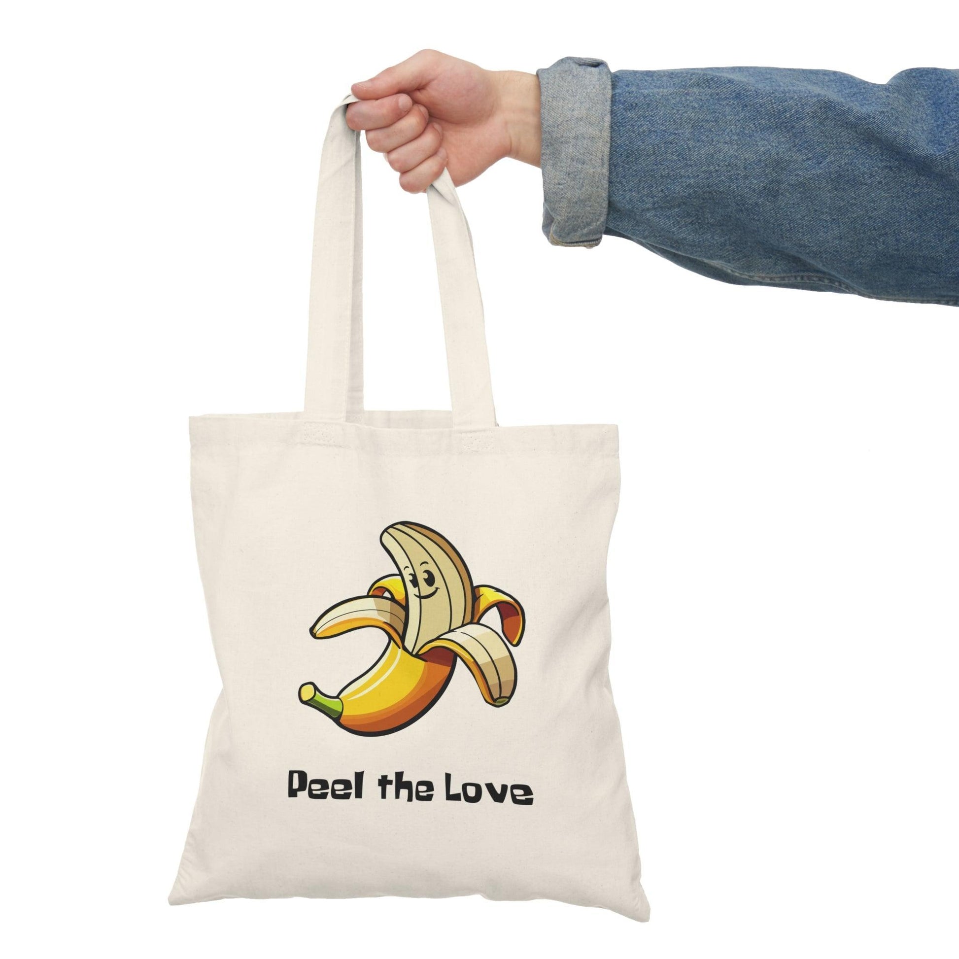 Peel the Love Tote Bag – Funny Banana Eco Shopping Bag - mezetto KEOLIX KEOLIX