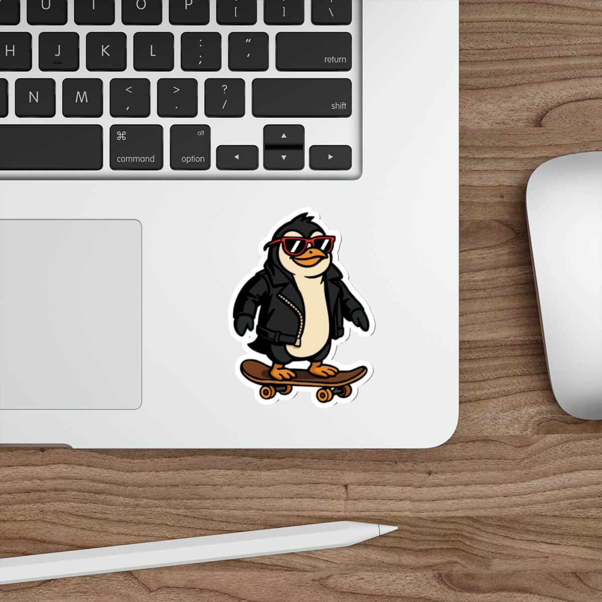 Cool Penguin on Skateboard Sticker