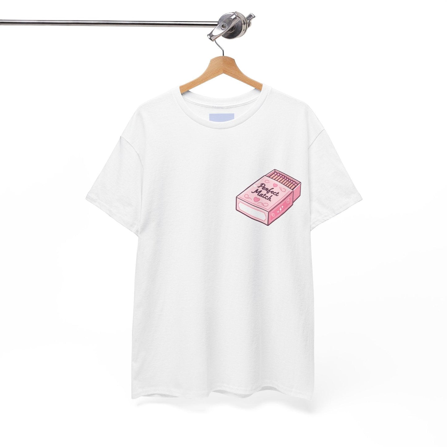 Perfect Match T-Shirt | Cute Pink Matchbox Love Design - mezetto KEOLIX KEOLIX