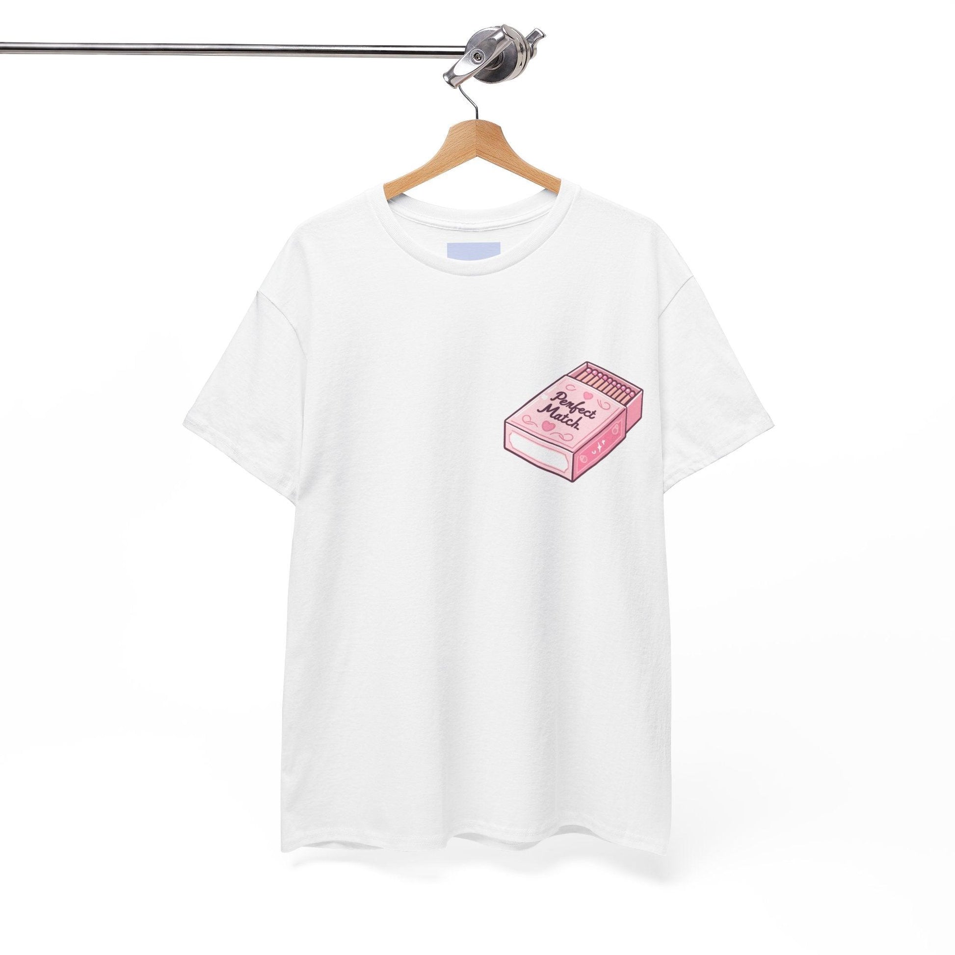 Perfect Match T-Shirt | Cute Pink Matchbox Love Design - mezetto KEOLIX KEOLIX
