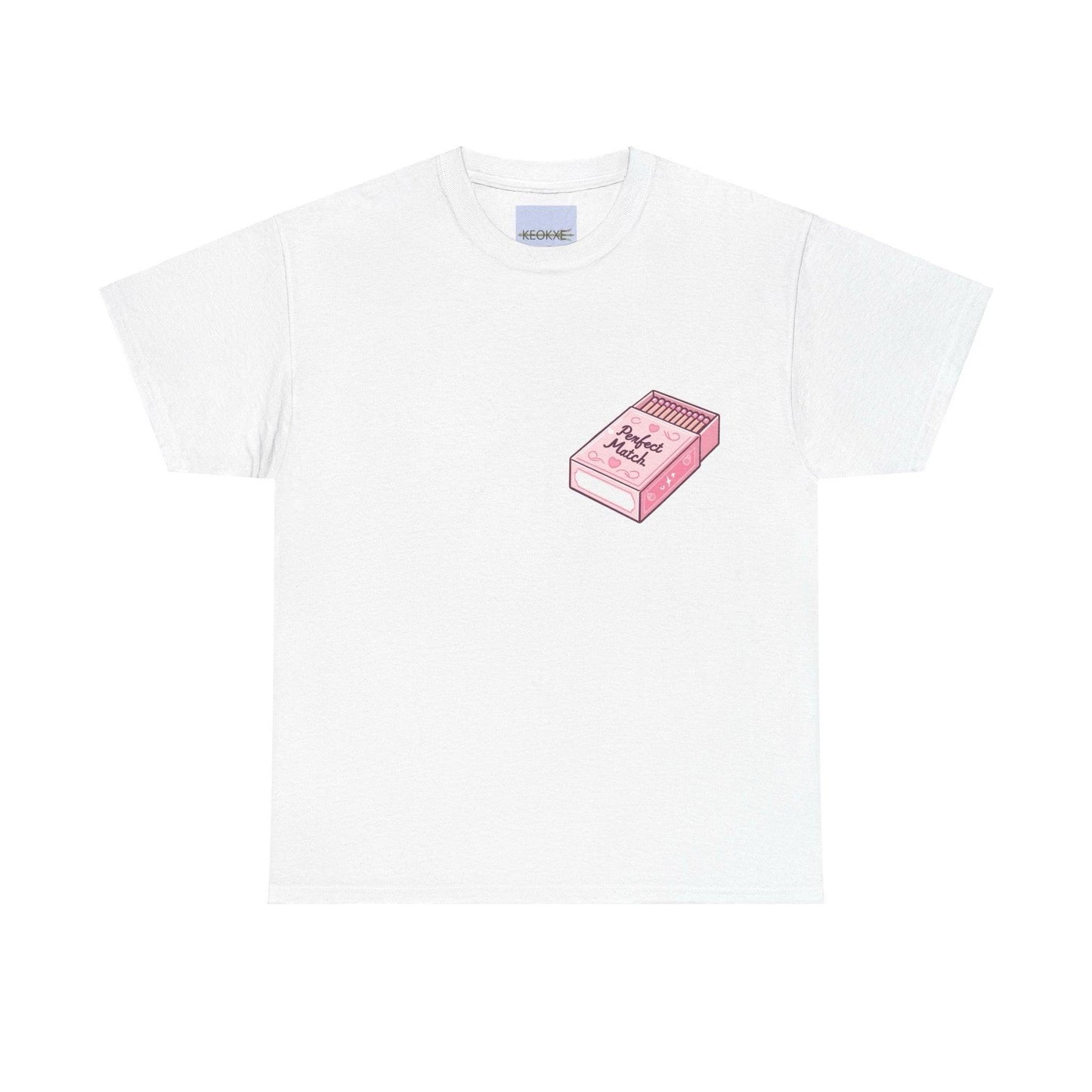 Perfect Match T-Shirt | Cute Pink Matchbox Love Design - mezetto KEOLIX KEOLIX