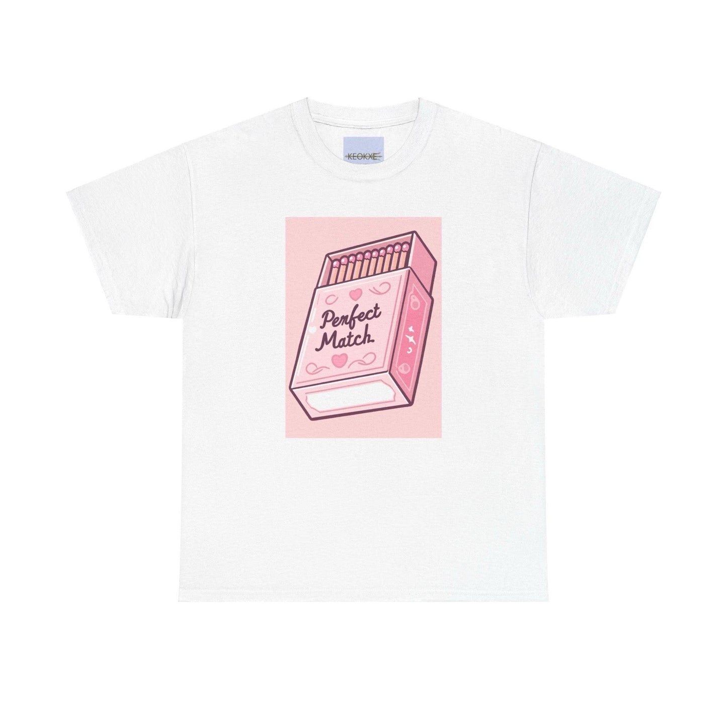 Perfect Match T-Shirt | Cute Pink Matchbox Love Design - mezetto KEOLIX KEOLIX
