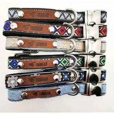 "Personalised Blue Elegance Designer Dog Collar: Stylish & Durable"-0