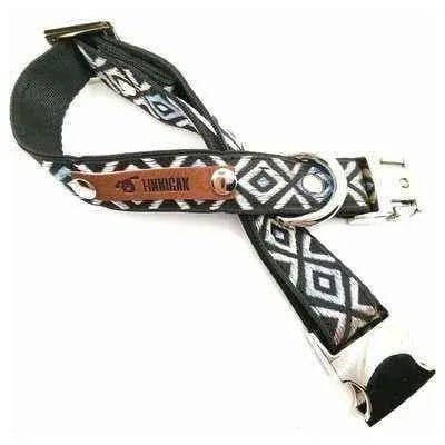 Personalised Cotton Dog Collar: Sapphire Elegance - mezetto