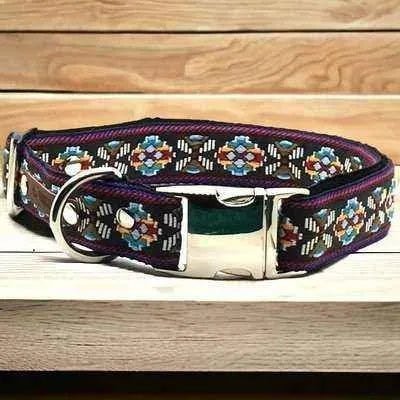 Personalised Designer Cotton Dog Collar - mezetto