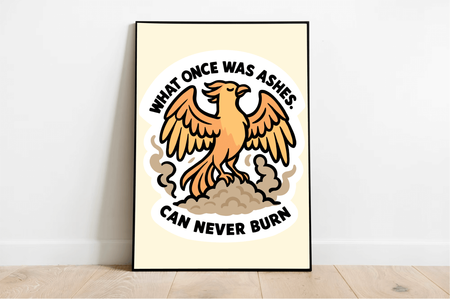 Phoenix Wall Art Print – "What Once Was Ashes Can Never Burn" - mezetto KEOLIX KEOLIX