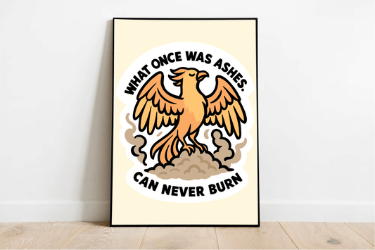 Phoenix Wall Art Print – "What Once Was Ashes Can Never Burn" - mezetto KEOLIX KEOLIX