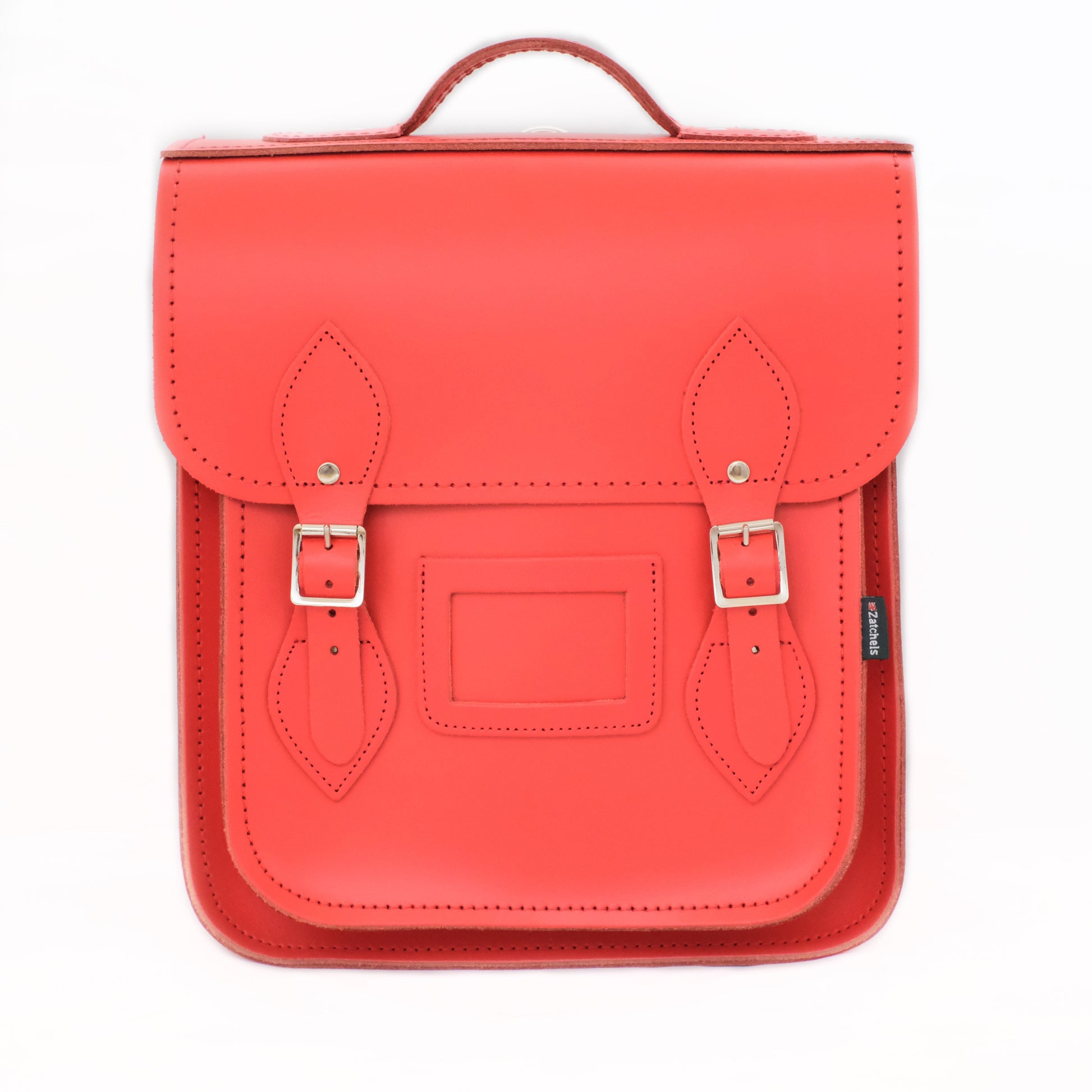 Handmade Leather City Backpack - Pillar Box Red-0